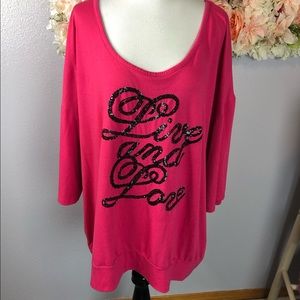 Pink sequined live and love Lane Bryant top 26/28